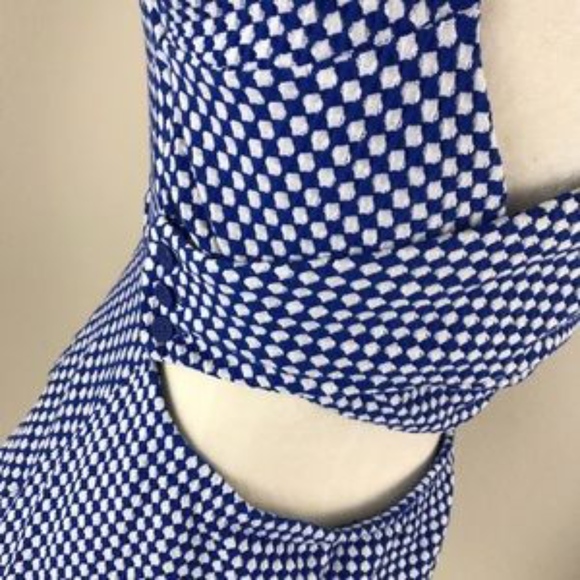 Anthropologie Deletta Blue & White Peplum Top - Picture 7 of 8